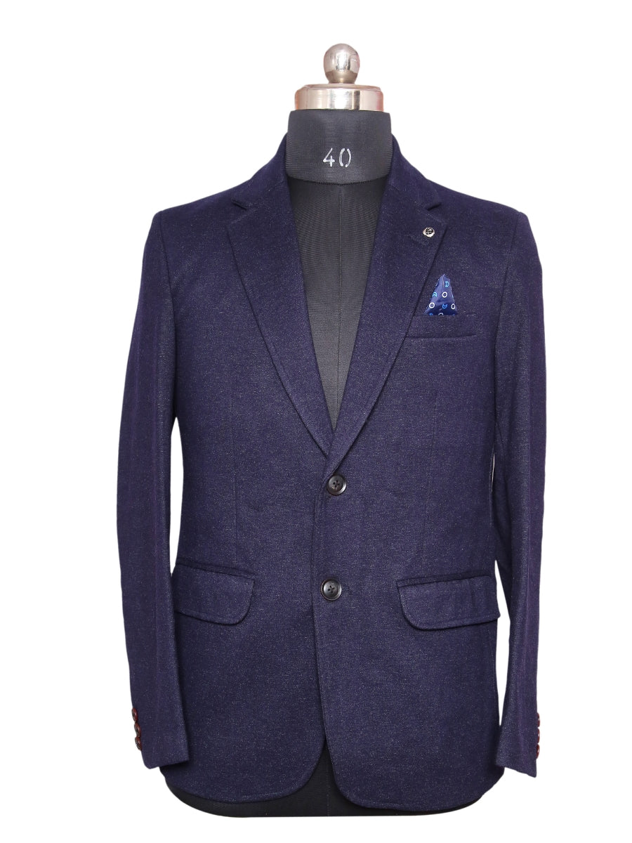 Knit Denim Blazer Purple Men Blazer