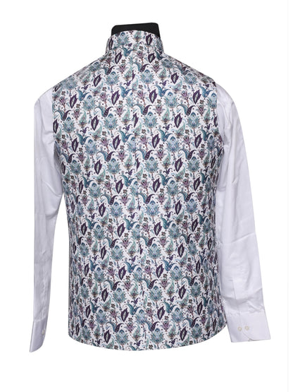 Crochet Printed Clear Jacket Kurta Set Men