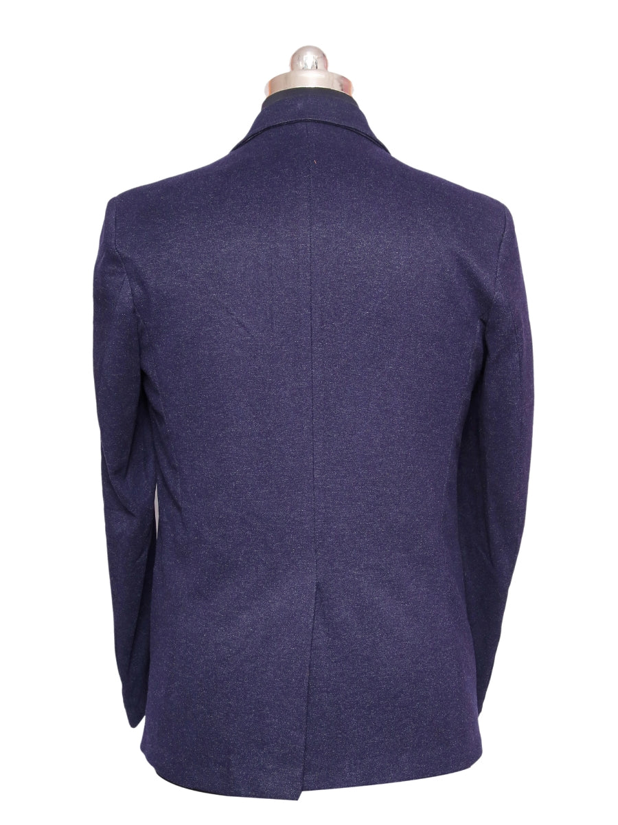 Knit Denim Blazer Purple Men Blazer