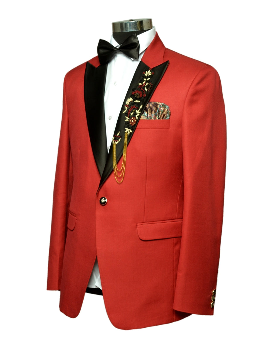 Smart Fit Smart Looks Two Piece Suit Red For Men