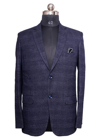 Tweed Check Dark Blue Men Blazer