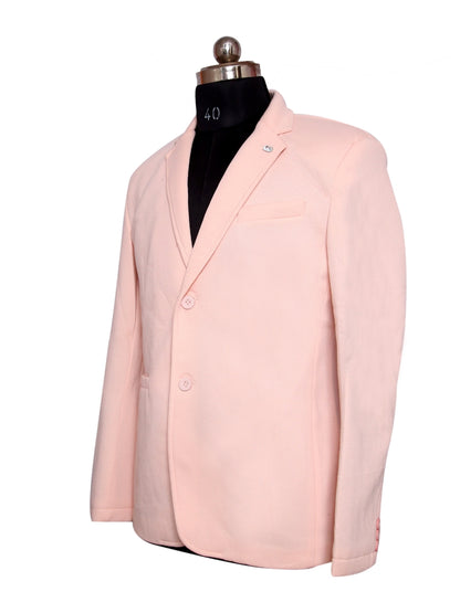 Knit Denim Pink Men Blazer