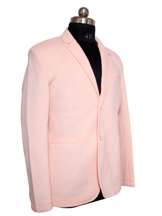 Knit Denim Pink Men Blazer