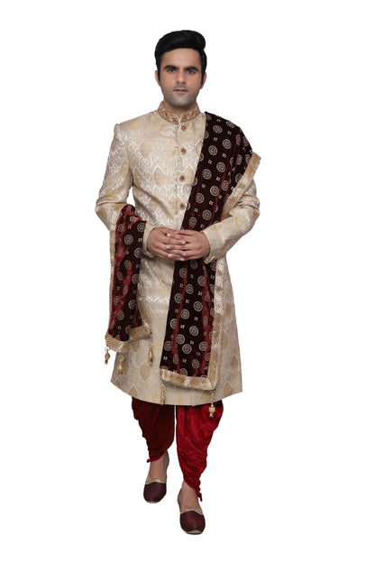 Handcrafted Gold Sherwani For Men