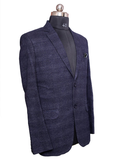 Tweed Check Dark Blue Men Blazer