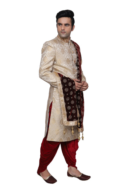 Handcrafted Gold Sherwani For Men