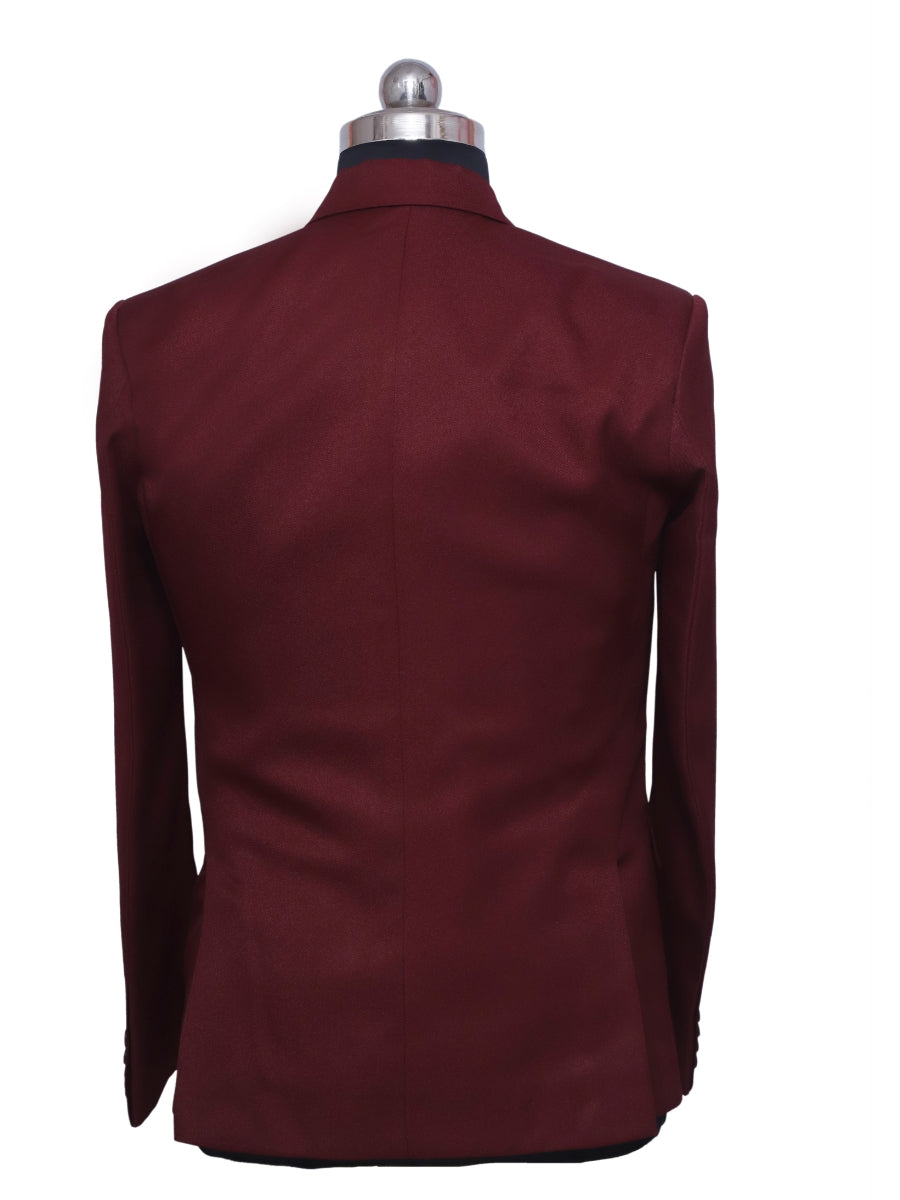 Corporate Partywear Formal Three piece Maroon Suit  For Men