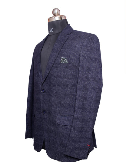 Tweed Check Dark Blue Men Blazer