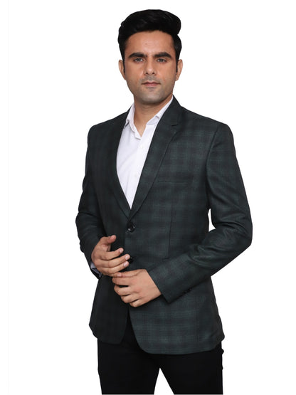 Check Blazer Green Men Blazer