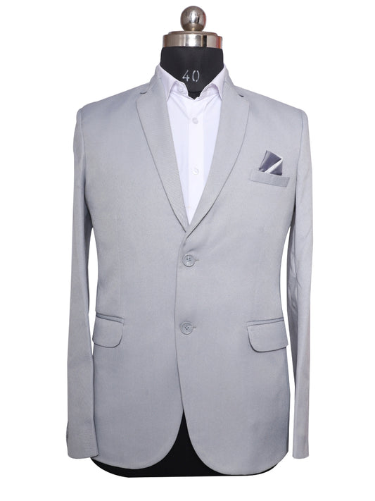 Viscose Stretch Grey Men Blazer