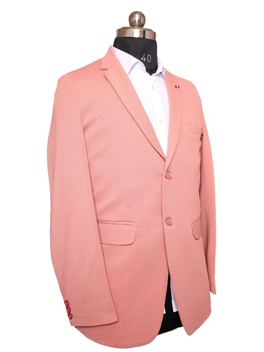 Knit Blazer Pink For Men Pattern Lycra Fabric