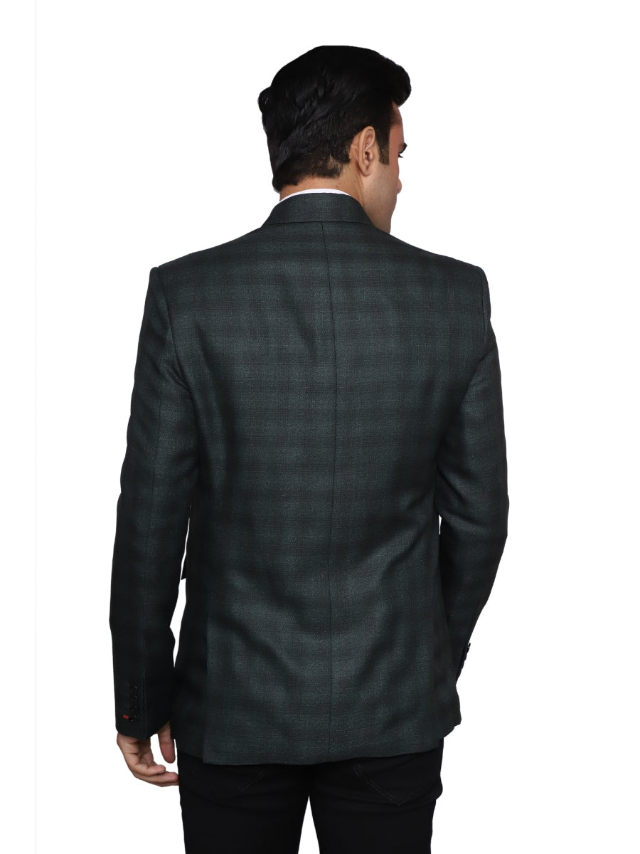 Check Blazer Green Men Blazer