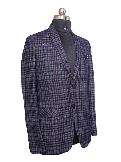 Tweed Check Grey Men Blazer