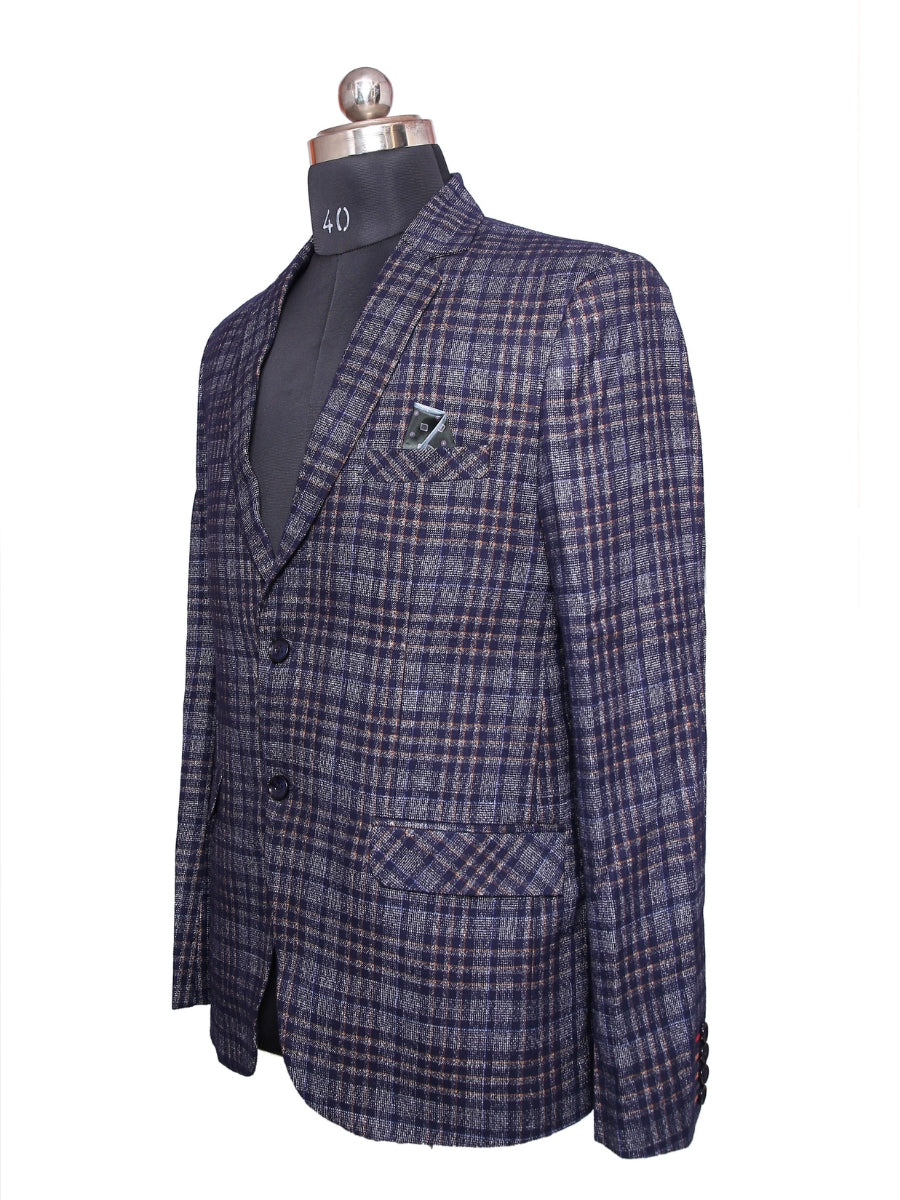 Tweed Check Grey Men Blazer