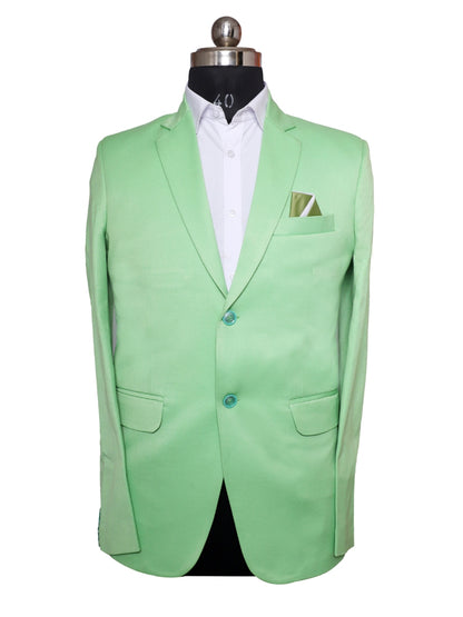 Viscose Stretch Cyan Green  Men Blazer