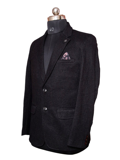 Knit Denim Blazer Black Men Blazer