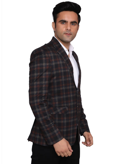 Check Blazer Dark Blue Men Blazer