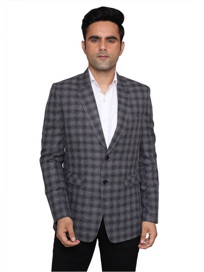 Check Blazer Grey Men Blazer