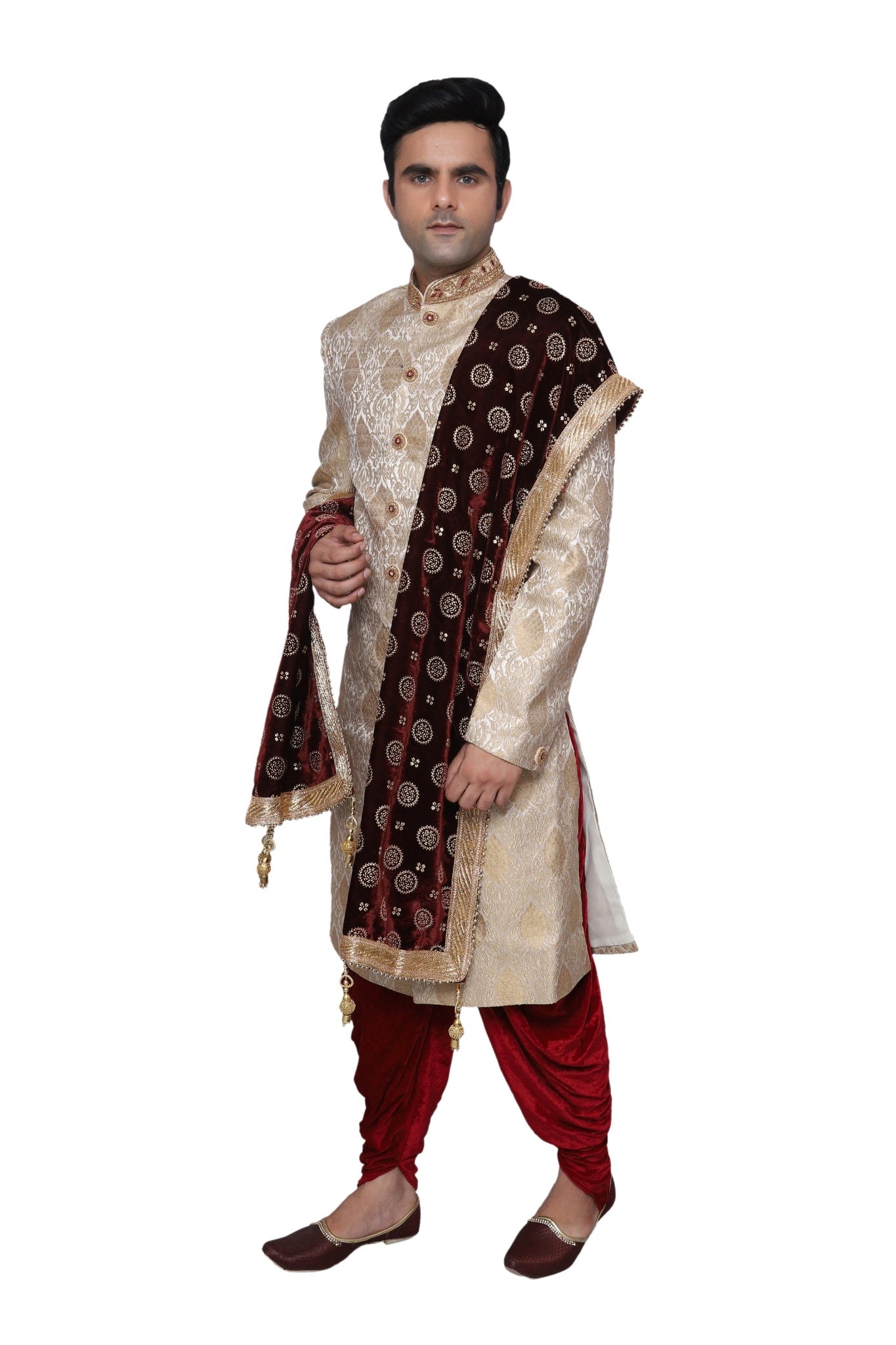 Handcrafted Gold Sherwani For Men