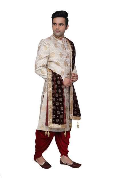 Handcrafted Gold Sherwani For Men