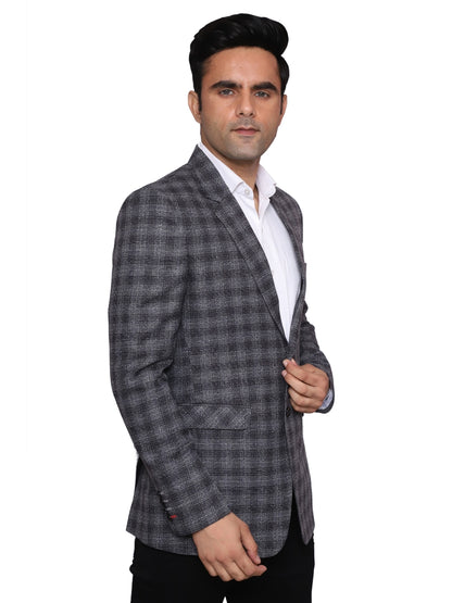 Check Blazer Grey Men Blazer