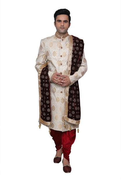 Handcrafted Gold Sherwani For Men