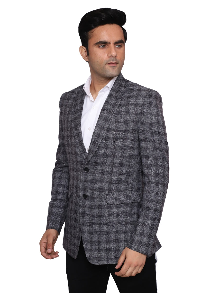 Check Blazer Grey Men Blazer