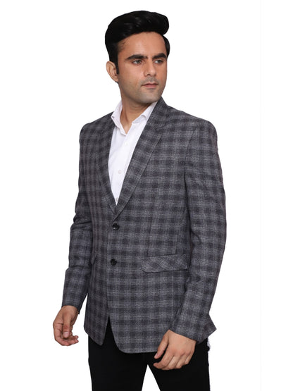 Check Blazer Grey Men Blazer