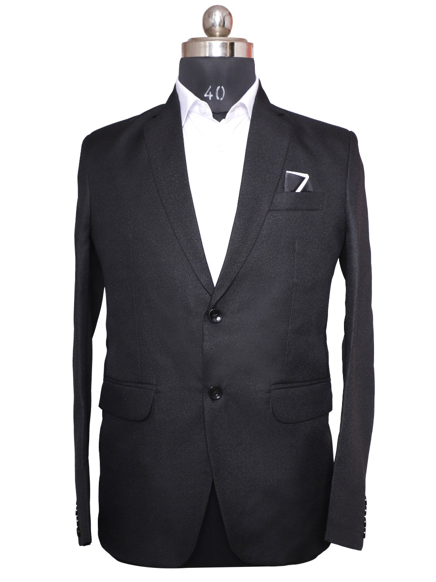 Viscose Stretch Black Men Blazer