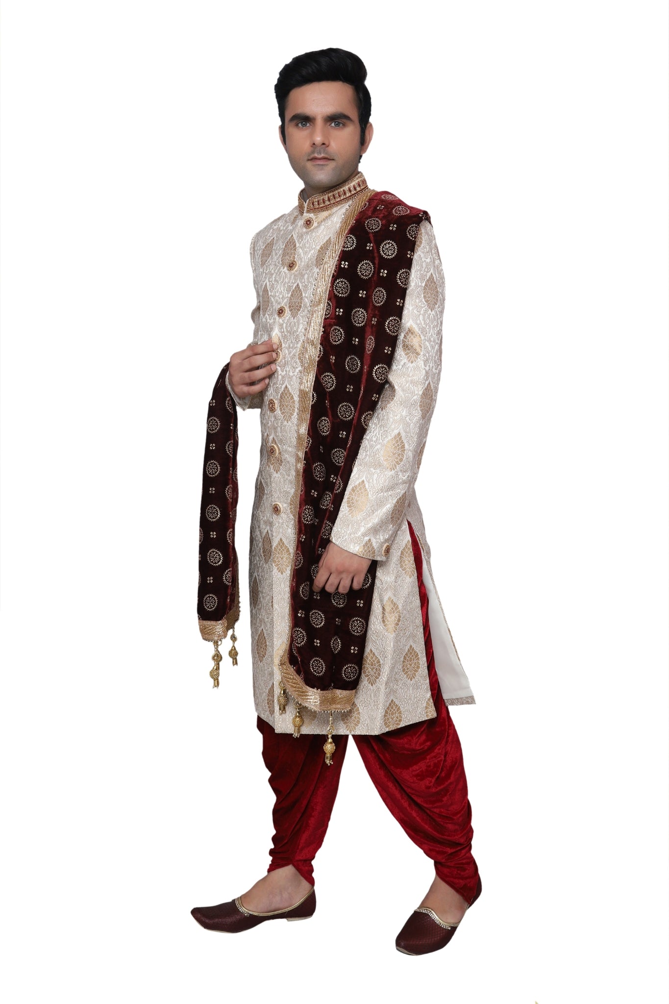 Handcrafted Gold Sherwani For Men