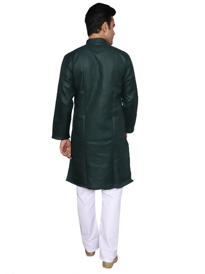 Plain Green Kurta Pajama Set For Men