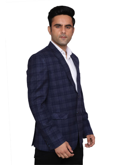 Check Blazer Royal Blue Men Blazer