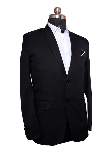 Viscose Stretch Black Men Blazer