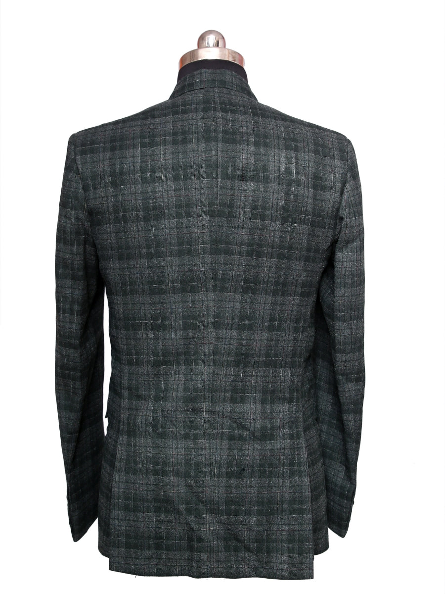 Tweed Check Blazer Olive Green Men Blazer