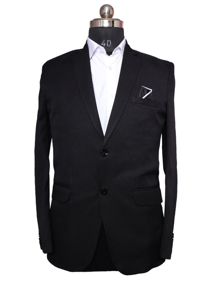 Viscose Stretch Black Men Blazer