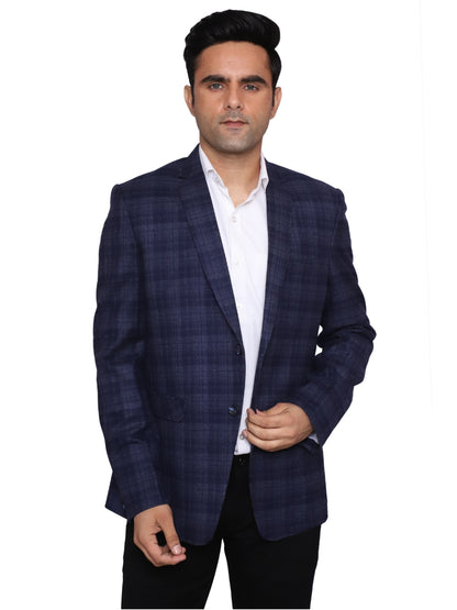 Check Blazer Royal Blue Men Blazer