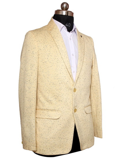 Knit Blazer Beige For Men Pattern Lycra Fabric