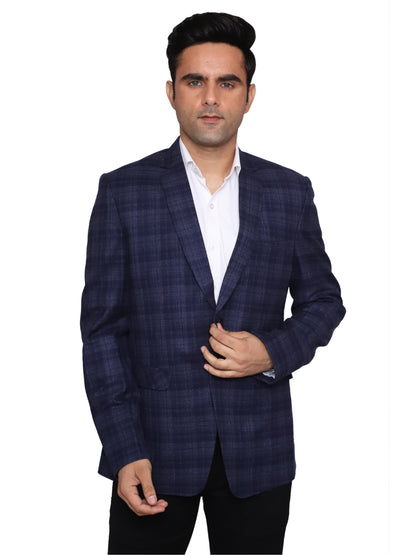 Check Blazer Royal Blue Men Blazer