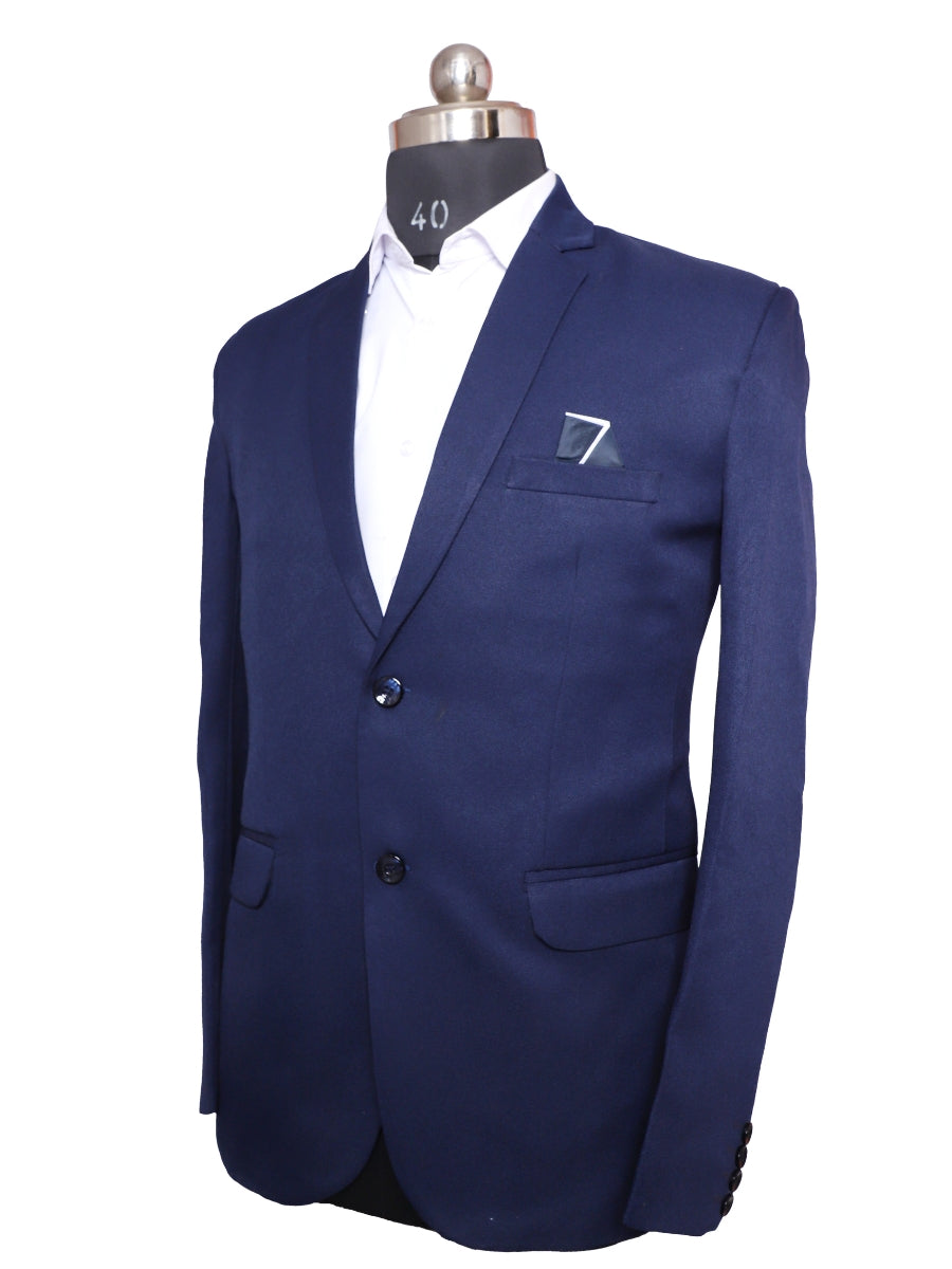 Viscose Stretch Blue Men Blazer