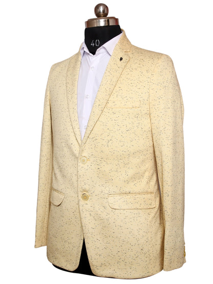 Knit Blazer Beige For Men Pattern Lycra Fabric