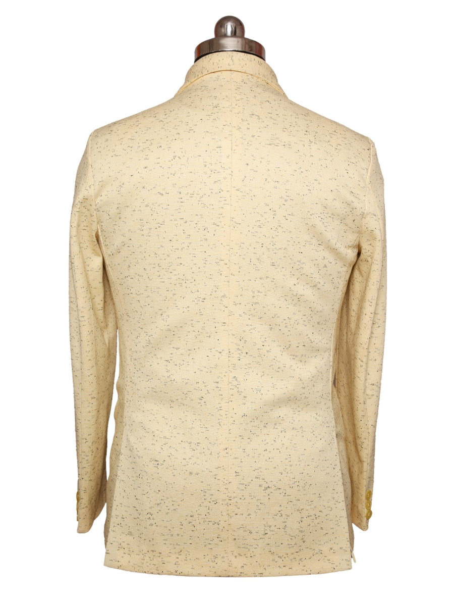 Knit Blazer Beige For Men Pattern Lycra Fabric