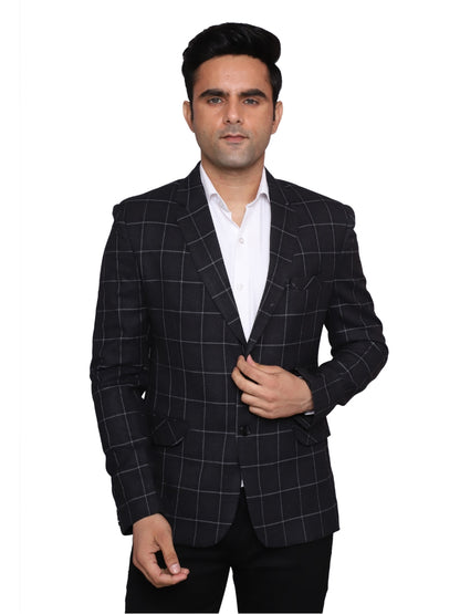 Check Blazer Black Grey Men Blazer