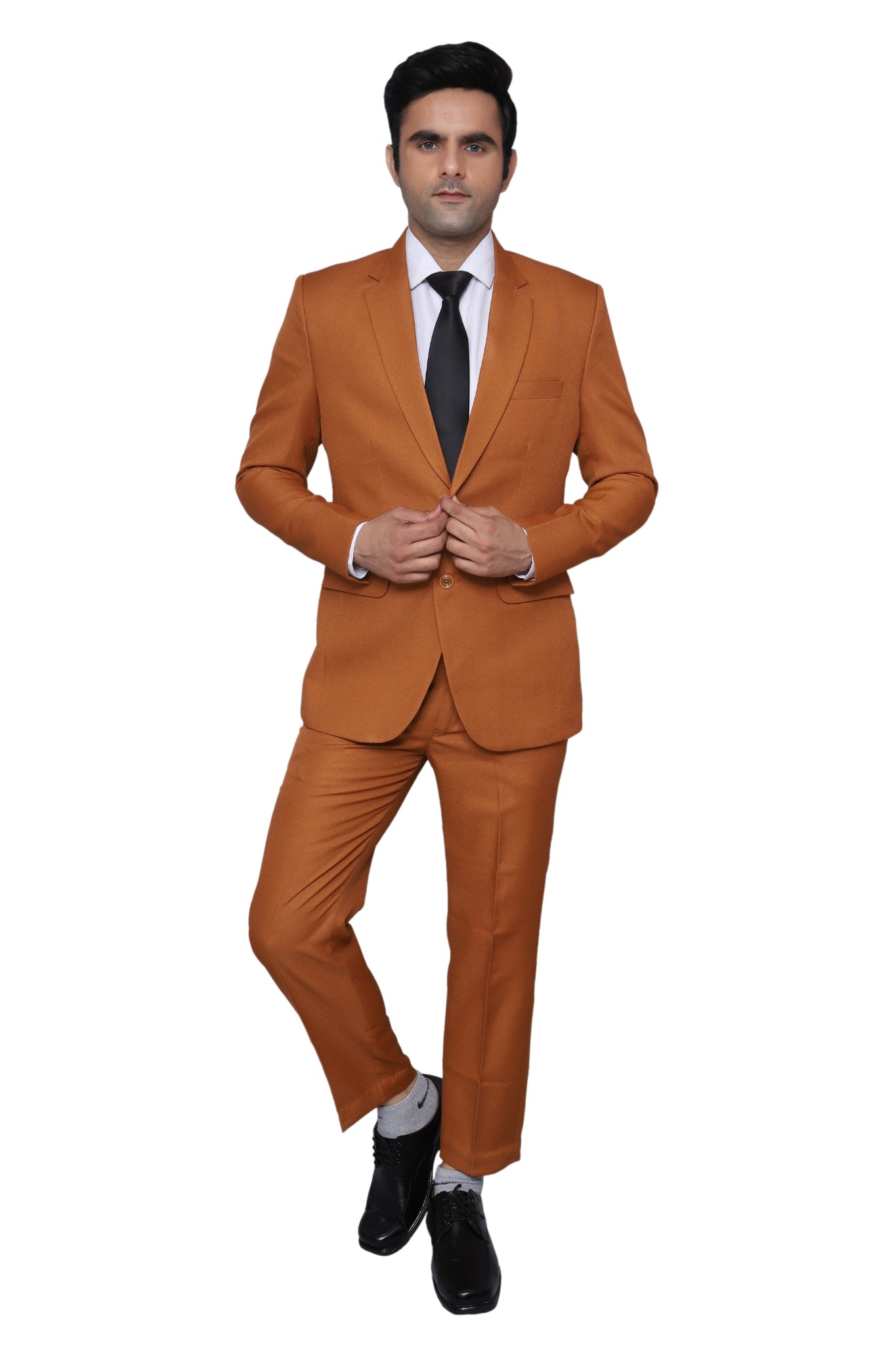 Plain Two Piece Suit Bronze for Men