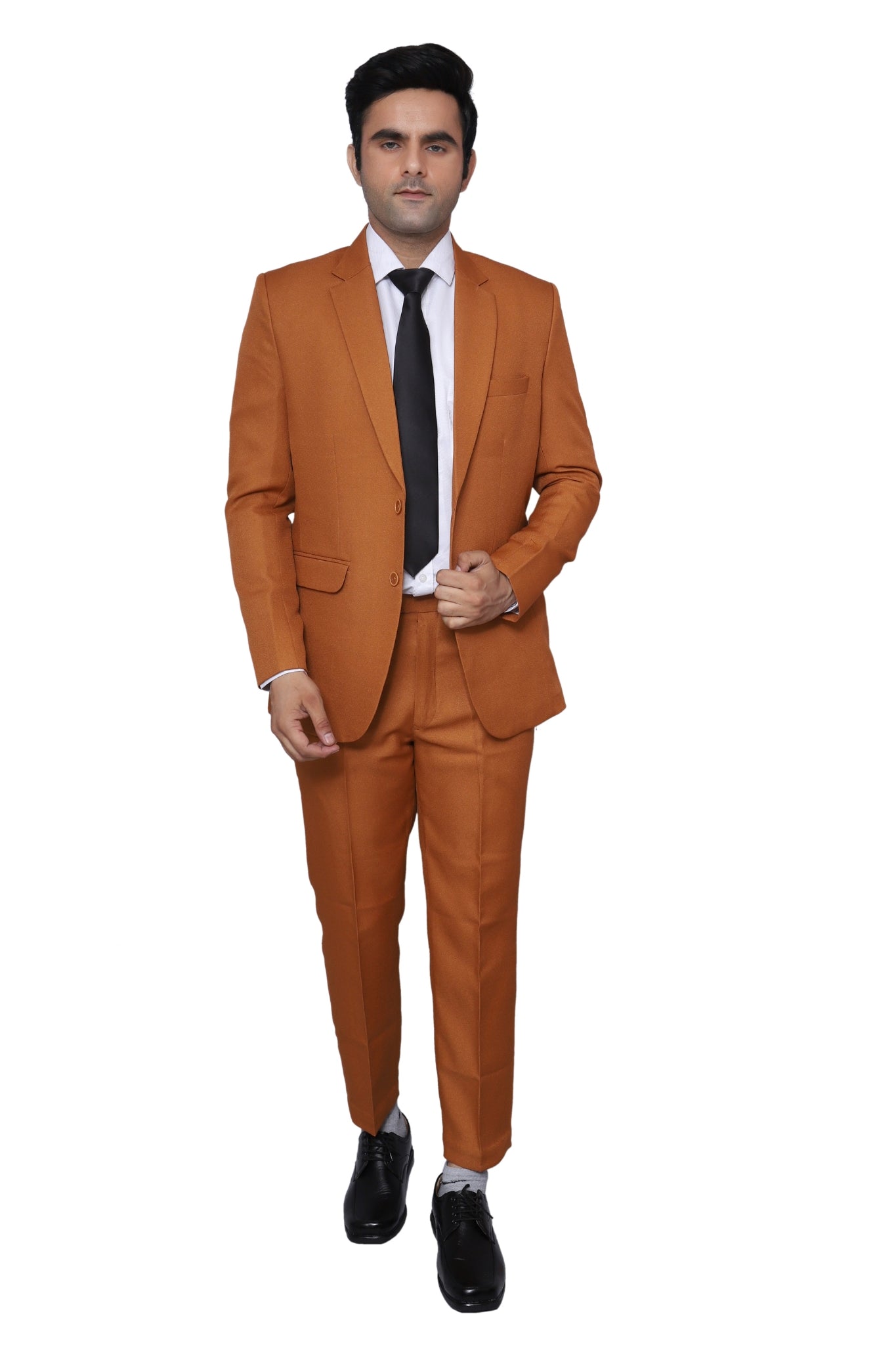 Plain Two Piece Suit Bronze for Men