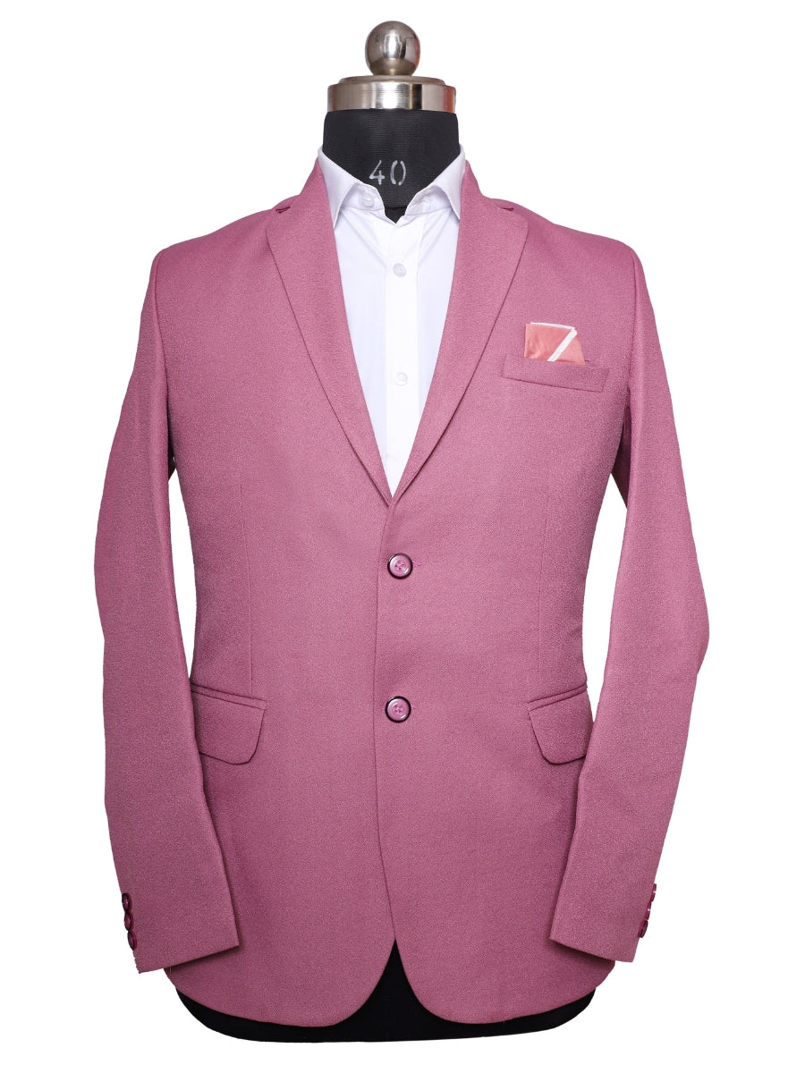 Viscose Stretch  Pink Men Blazer