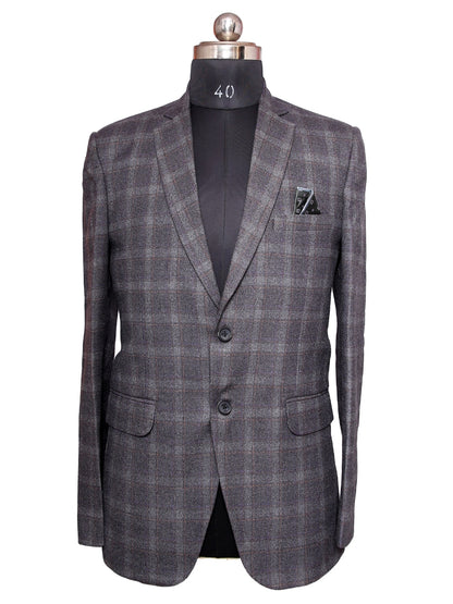 Tweed Check Blazer Grey Men Blazer