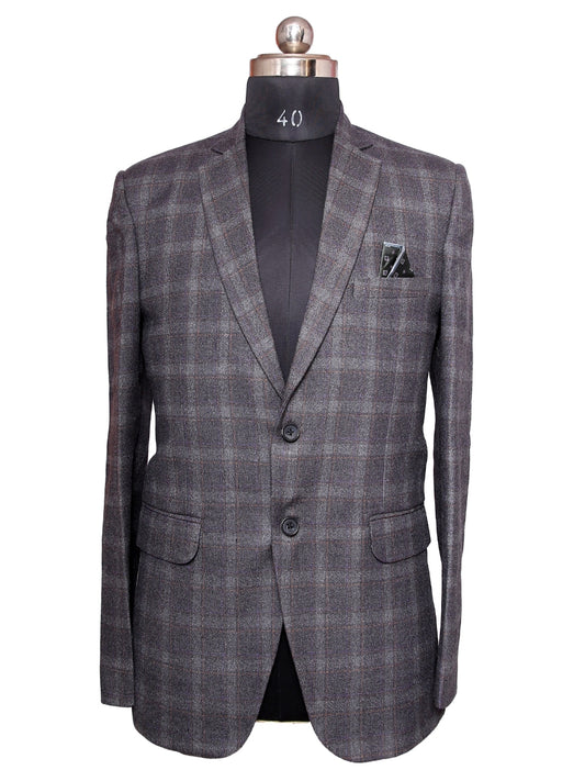 Tweed Check Blazer Grey Men Blazer