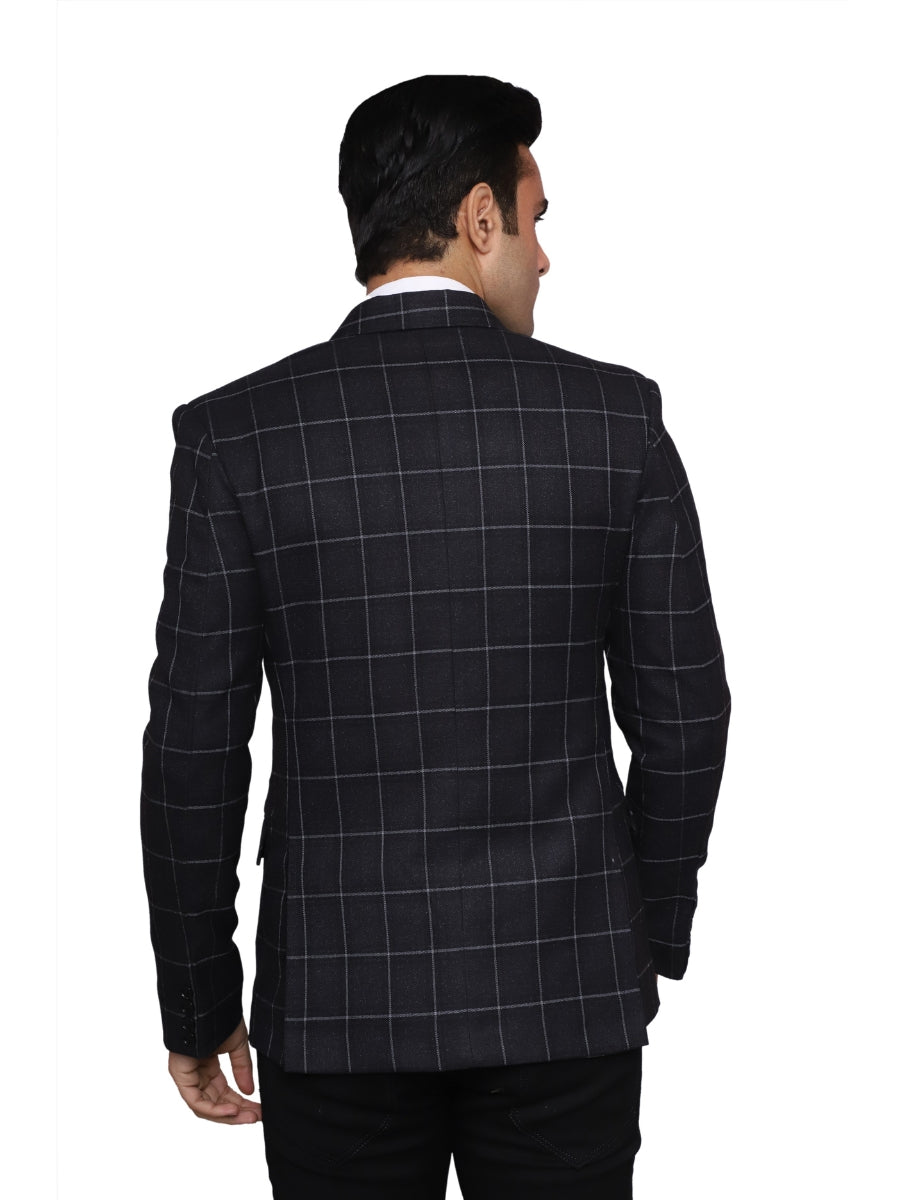 Check Blazer Black Grey Men Blazer