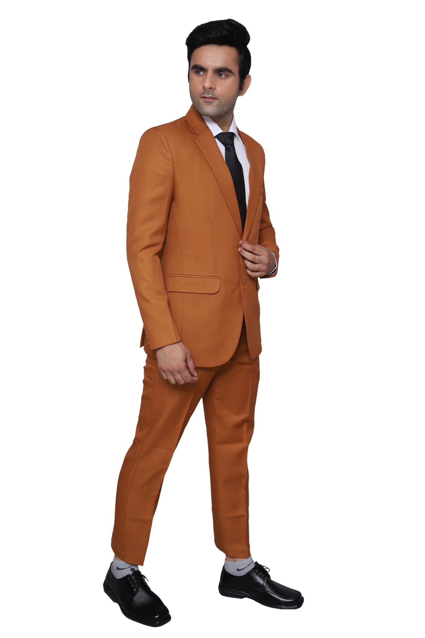 Plain Two Piece Suit Bronze for Men