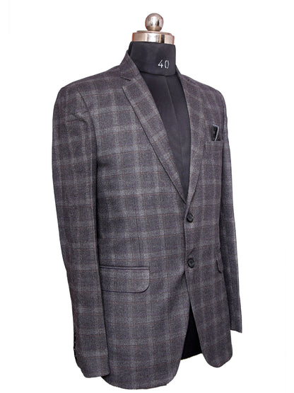 Tweed Check Blazer Grey Men Blazer